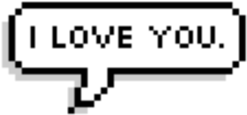 Pixelated Love Message PNG