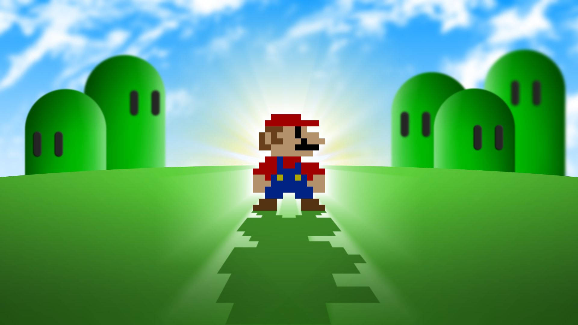 Pixelated Mario Hd Wallpaper Wallpaper
