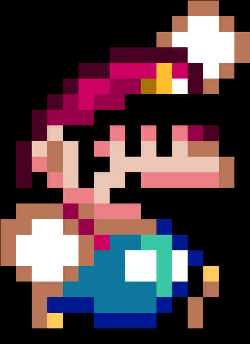 Pixelated Mario Jumping PNG