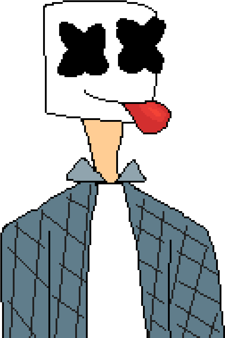 Pixelated Marshmello Cartoon PNG