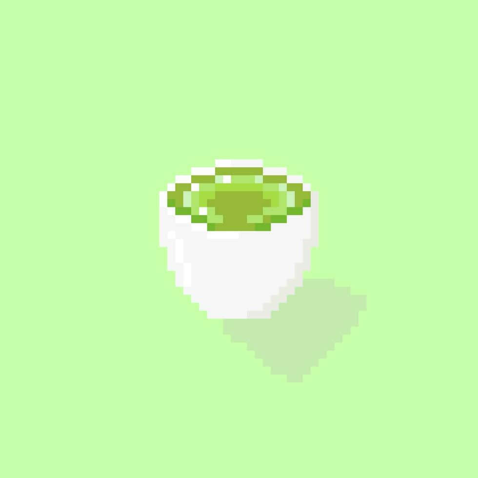 Pixelated Matcha Tea Cup Wallpaper