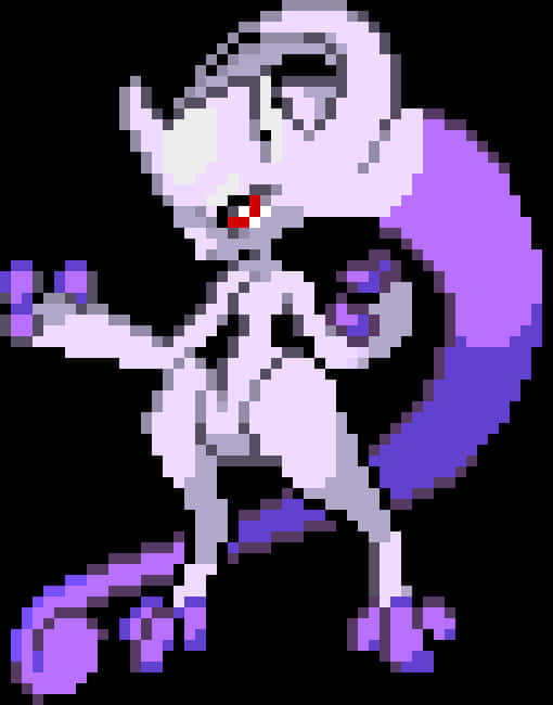 Pixelated Mewtwo Artwork PNG