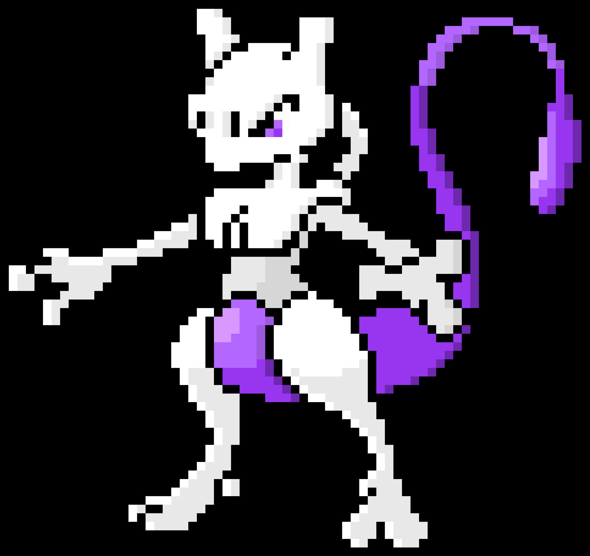Pixelated Mewtwo Artwork PNG