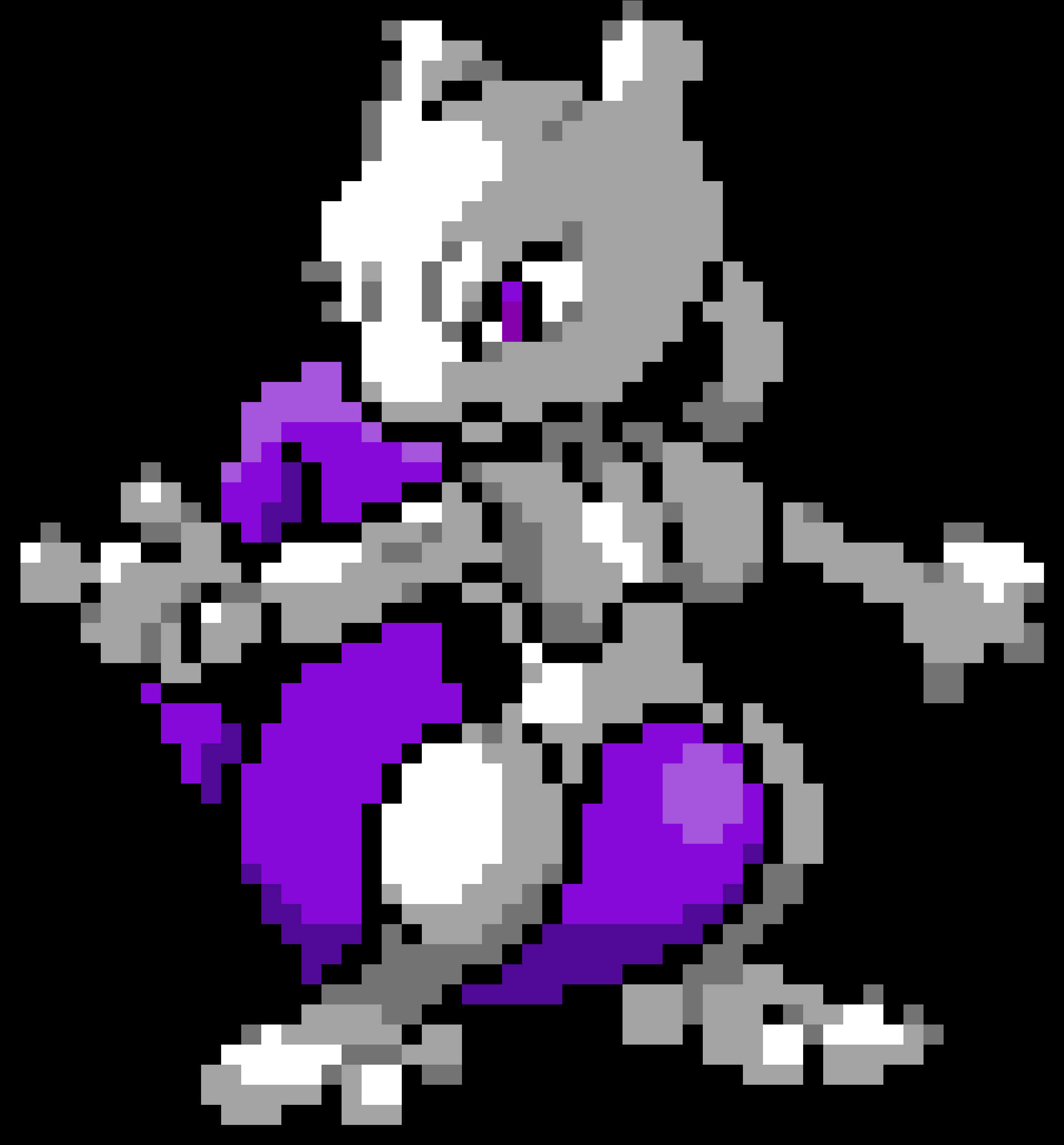 Pixelated Mewtwo Sprite PNG