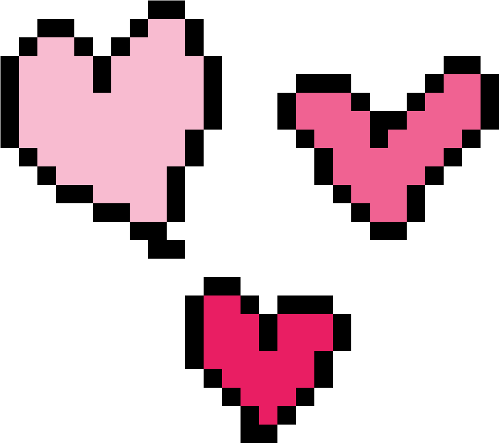 Pixelated Minecraft Hearts PNG