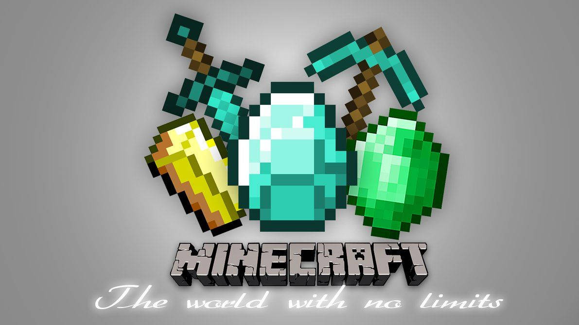 A selection of pixelated treasures found in Minecraft Wallpaper