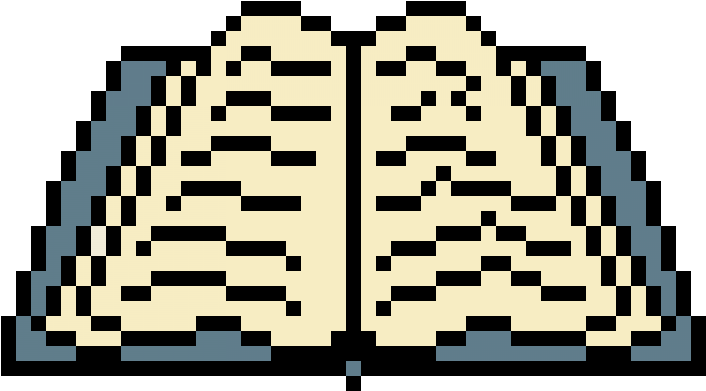 Pixelated Open Book Icon PNG
