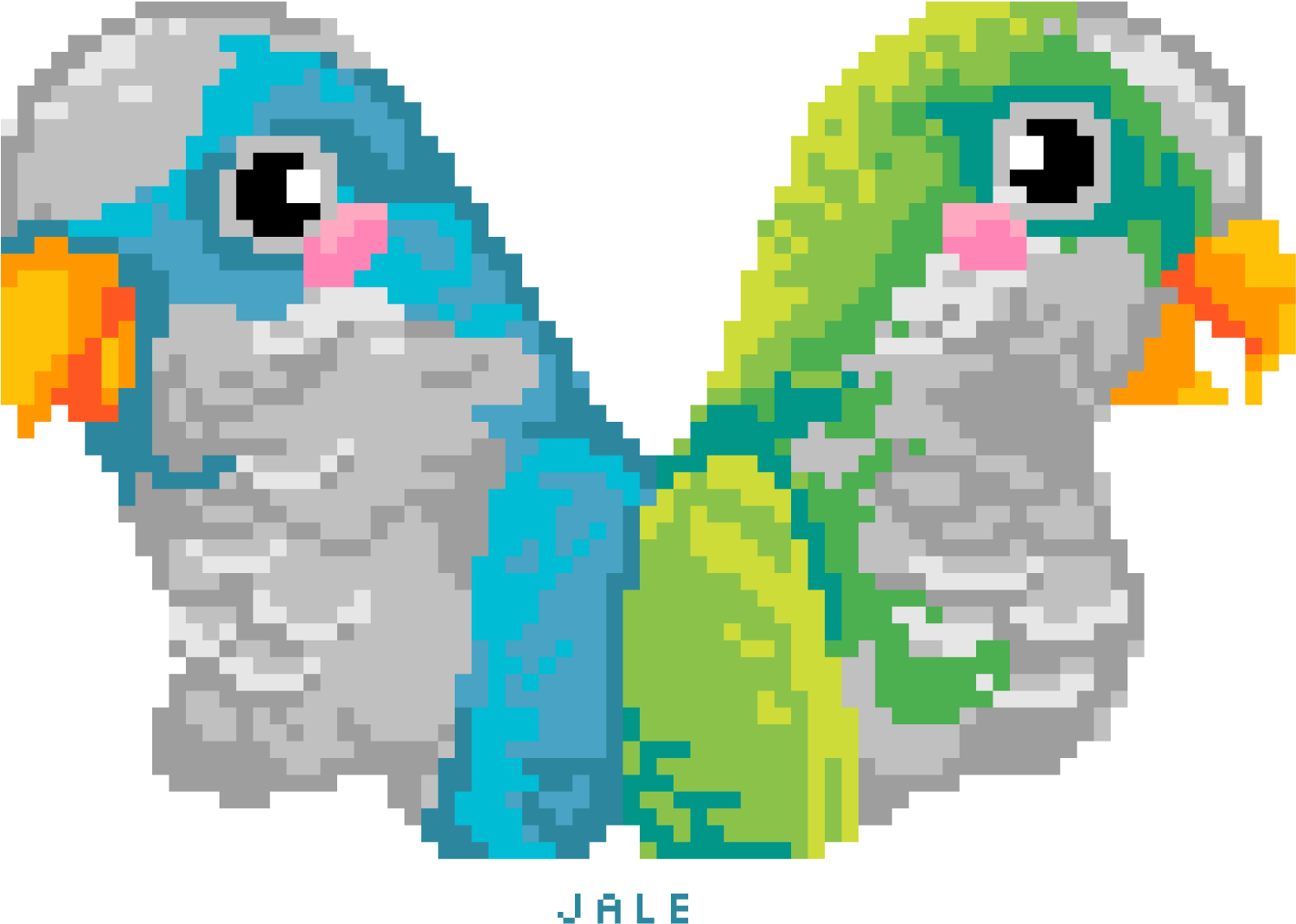 Pixelated Parrot Pals PNG