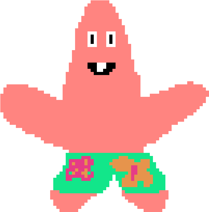 Pixelated Patrick Star PNG