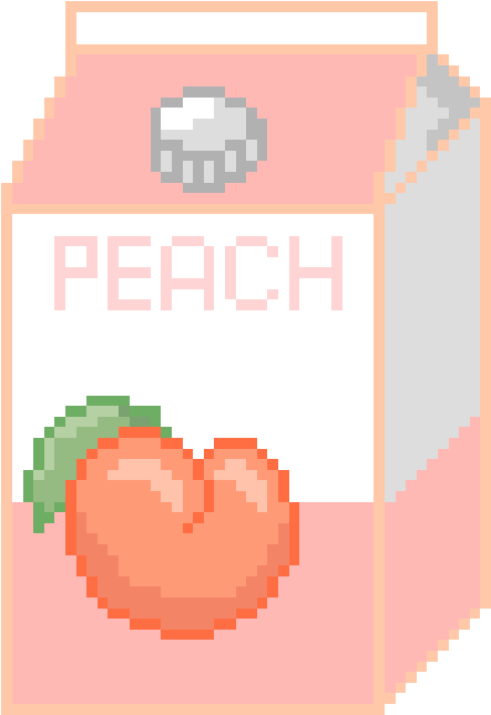 Pixelated Peach Milk Carton PNG