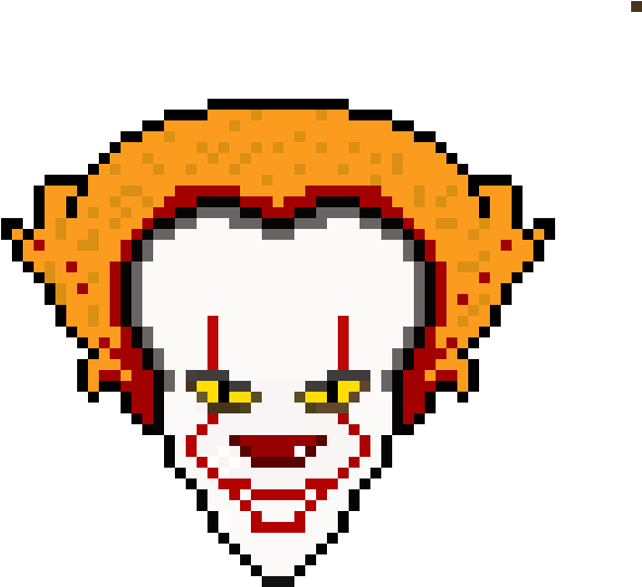 Pixelated Pennywise Portrait PNG