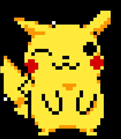 Pixelated Pikachu Artwork PNG
