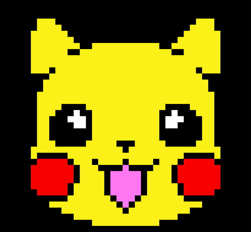 Pixelated Pikachu Face PNG
