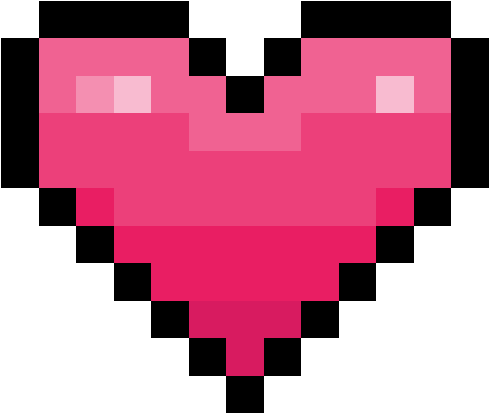 Pixelated Pink Heart Graphic PNG