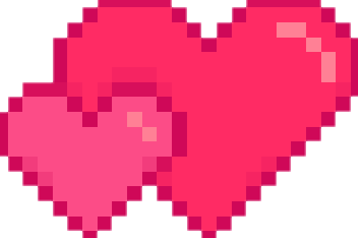 Pixelated Pink Heart Graphic.png PNG