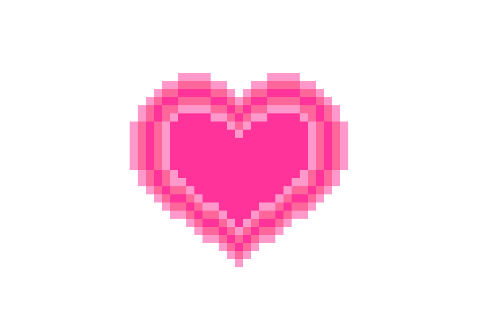 Pixelated Pink Hearton Grid Background PNG