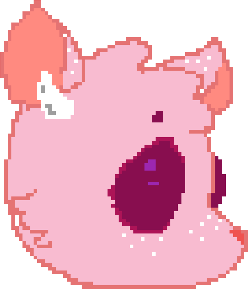 Pixelated Pink Pig Artwork PNG