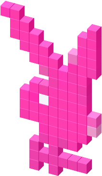 Pixelated Pink Rabbit Logo PNG