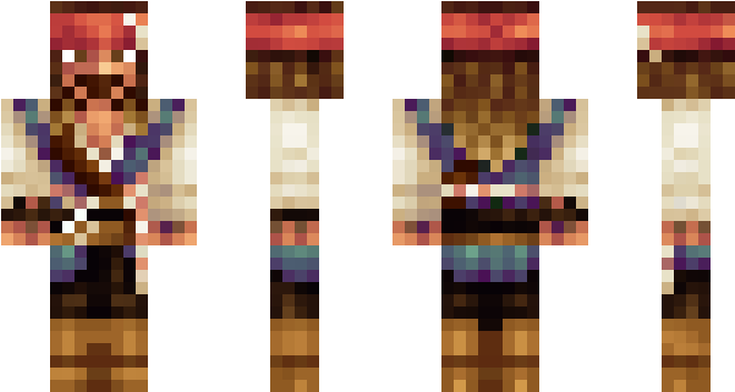 Pixelated Pirate Character PNG