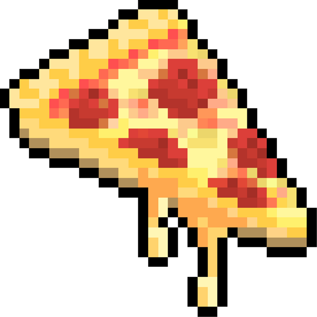 Pixelated Pizza Slice PNG