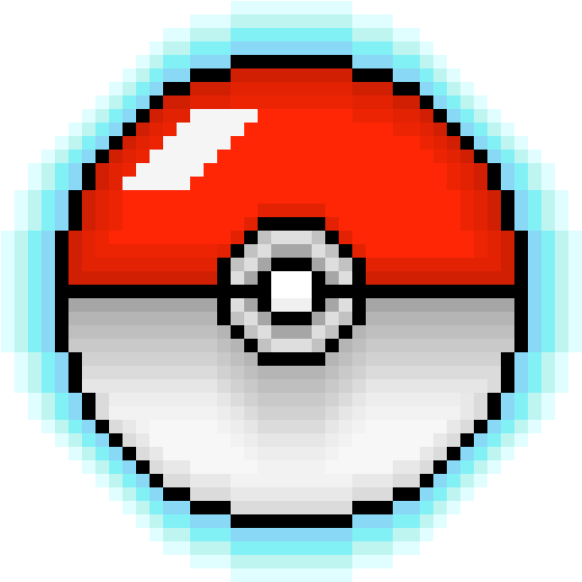 Pixelated Pokeball Graphic PNG