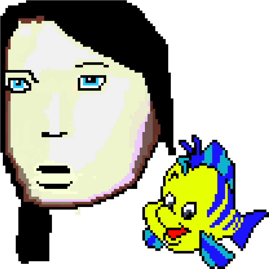 Pixelated Portraitwith Flounder PNG