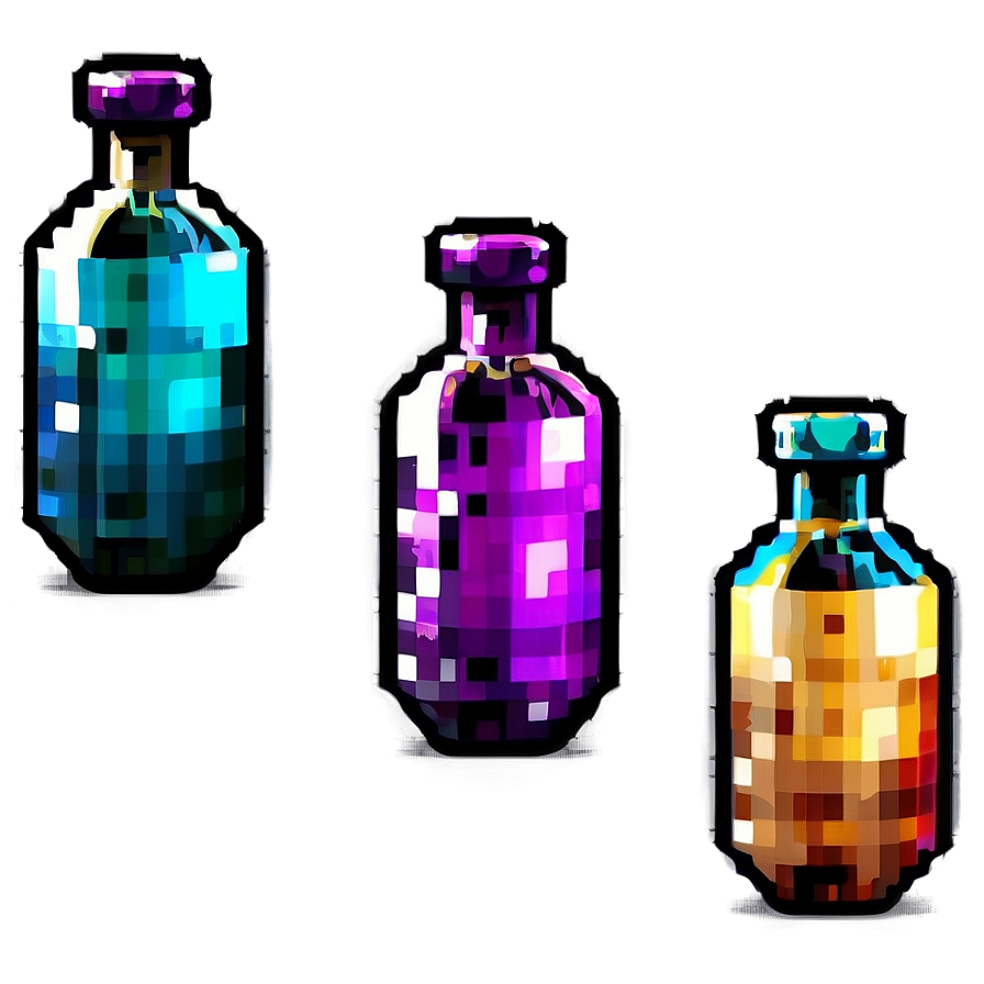 Pixelated Potion Bottle Png 06242024 PNG