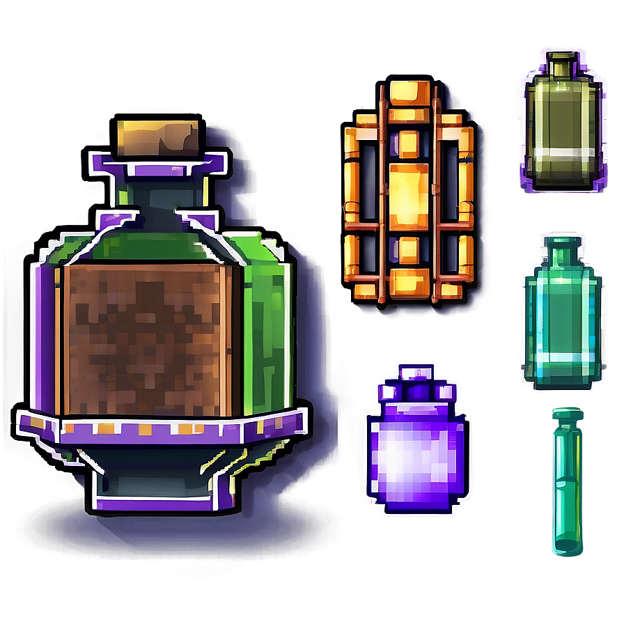 Pixelated Potion Bottle Png Aqc PNG