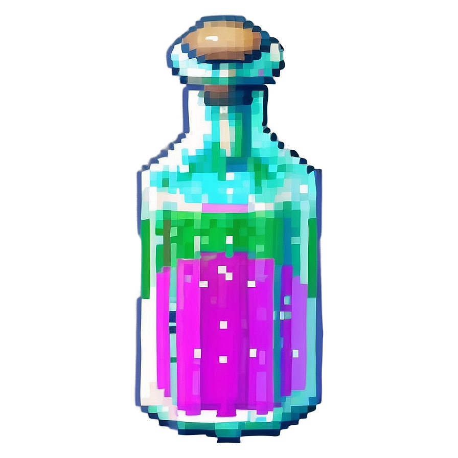 Pixelated Potion Bottle Png Qvk PNG