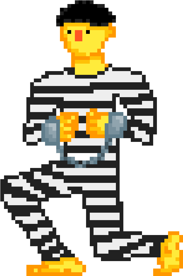 Download Pixelated Prisoner Illustration.png | Wallpapers.com