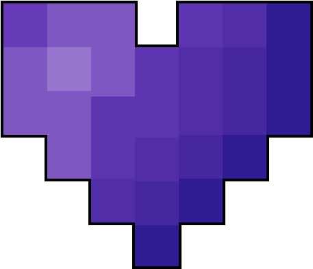 Pixelated Purple Heart PNG