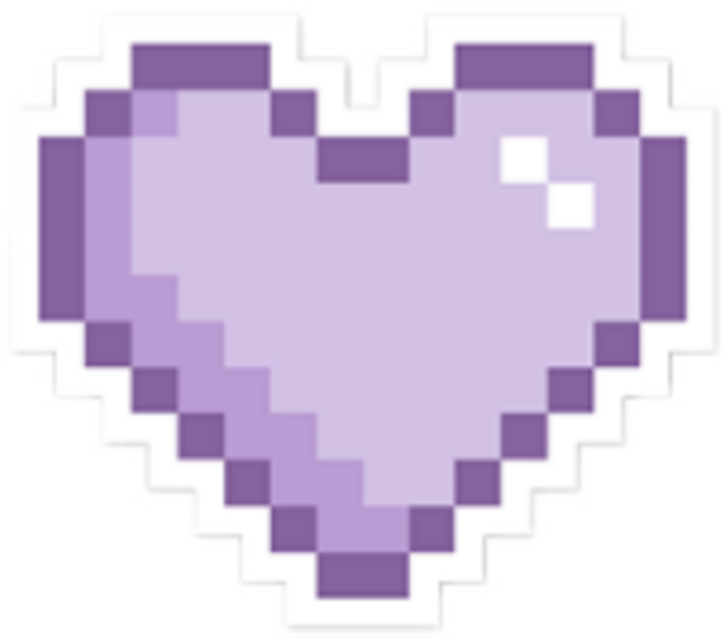 Pixelated Purple Heart Graphic PNG