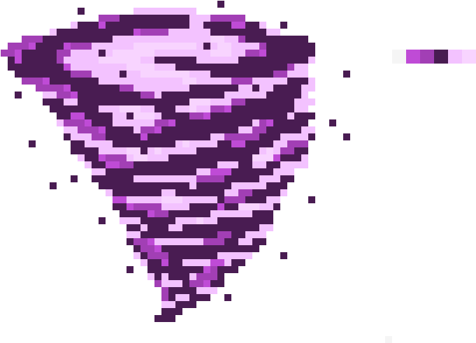 Pixelated Purple Tornado Art PNG