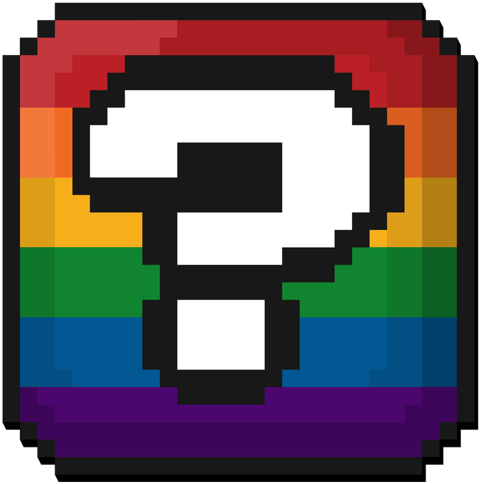 Pixelated Question Block Rainbow Background PNG