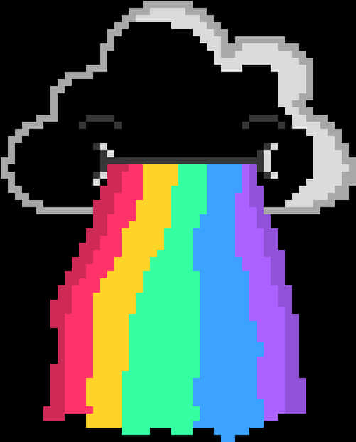 Pixelated_ Rainbow_ Cloud PNG