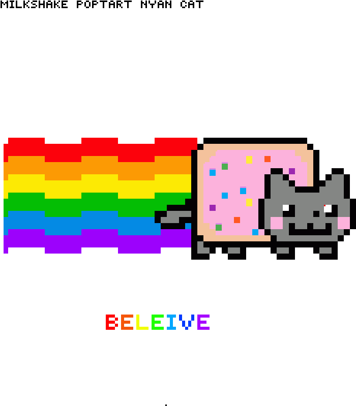 Pixelated Rainbow Nyan Cat PNG