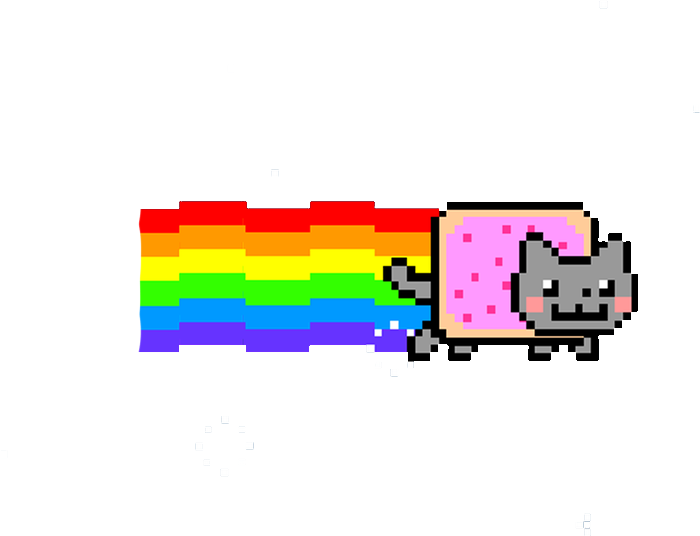 Pixelated Rainbow Pop Tart Cat PNG