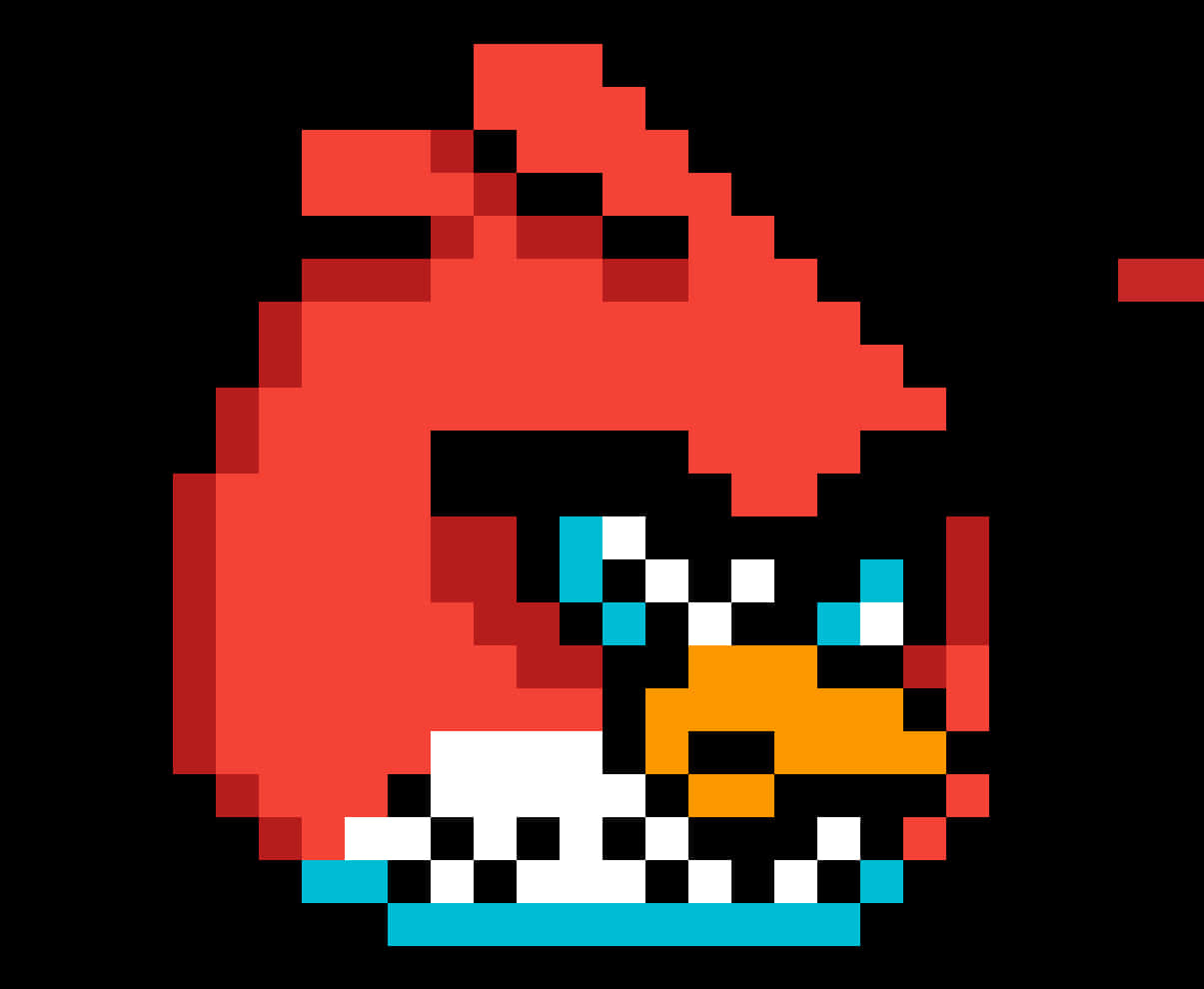 Pixelated Red Angry Bird PNG