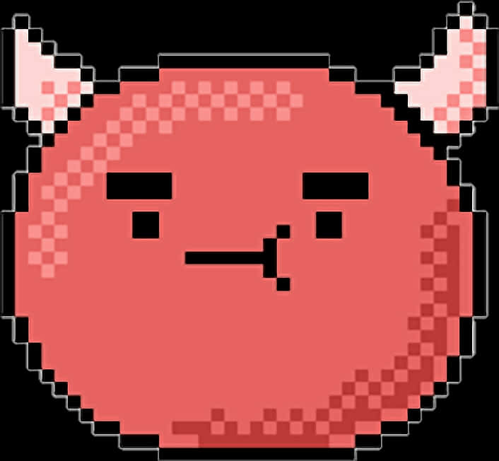 Pixelated Red Devil Emoji PNG