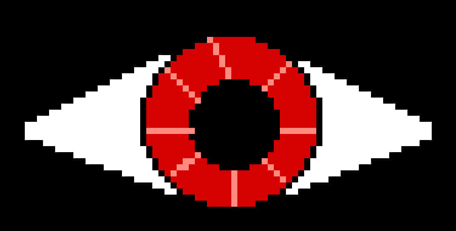 Pixelated Red Eye Graphic PNG