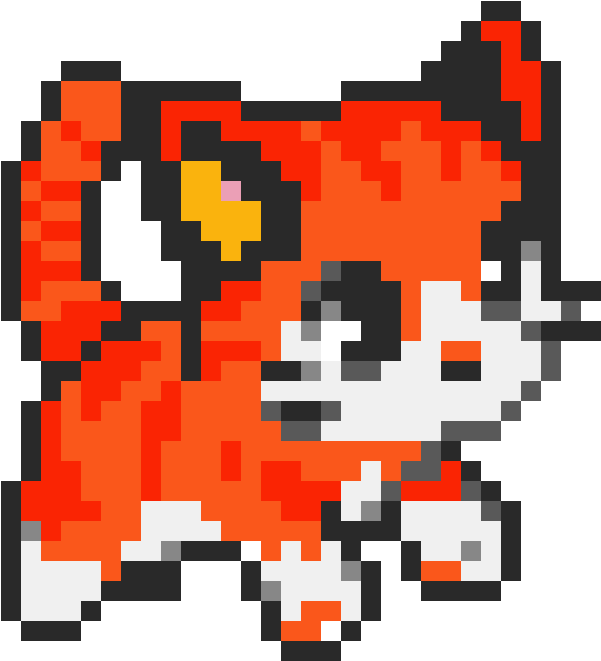 Pixelated Red Fox Art PNG