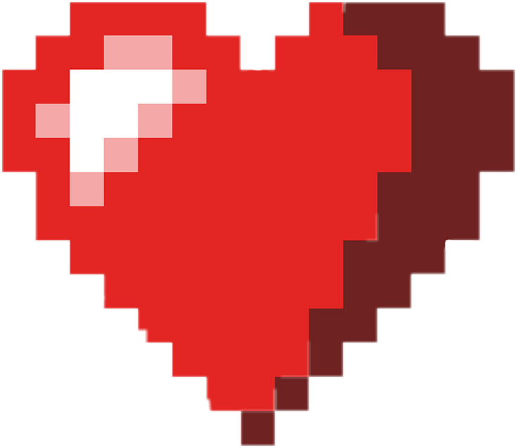 Pixelated Red Heart Graphic PNG