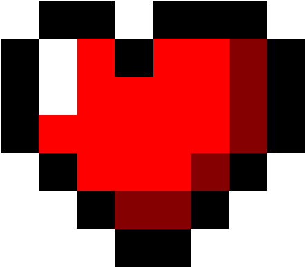 Pixelated Red Heart Graphic PNG