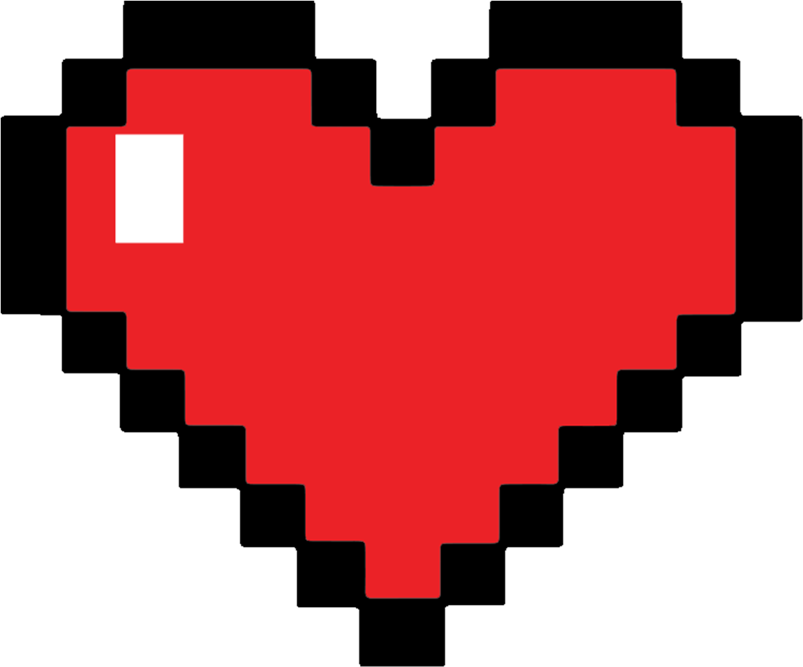 Pixelated Red Heart Icon PNG