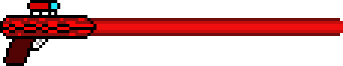 Pixelated Red Laser Gun PNG