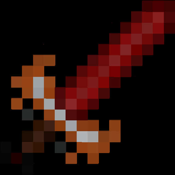 Pixelated Red Sword Minecraft PNG