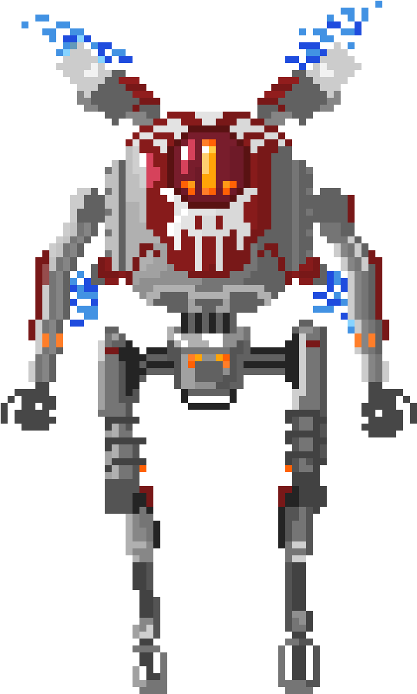 Pixelated Robot Enemy PNG