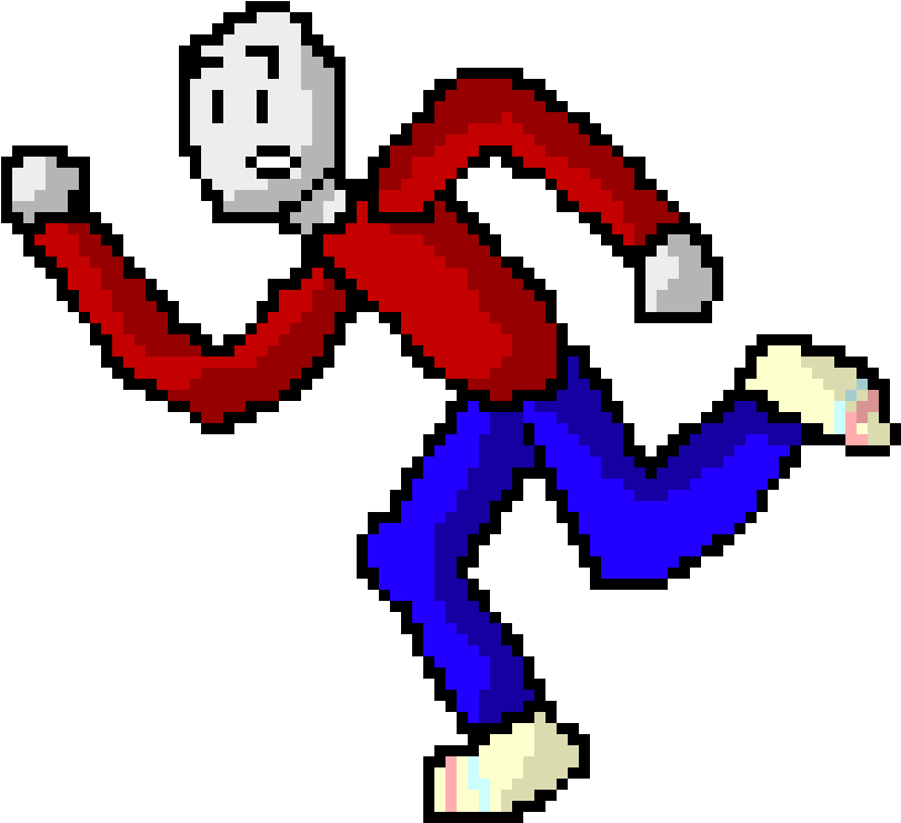 Pixelated Running Man Illustration PNG