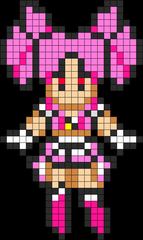 Pixelated Sailor Moon Character Art PNG