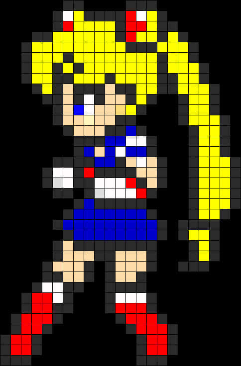 Pixelated Sailor Moon Character PNG